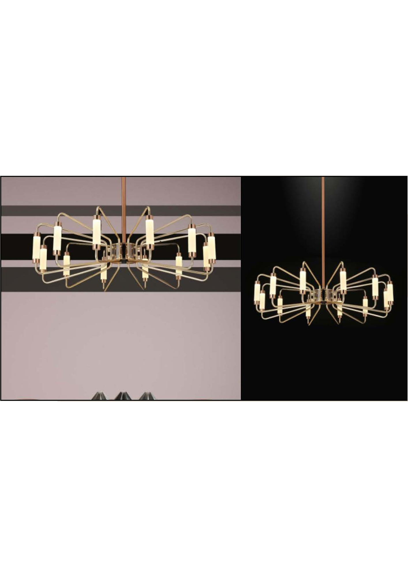 Beyond Lights - Brass Tube Chandelier- GL